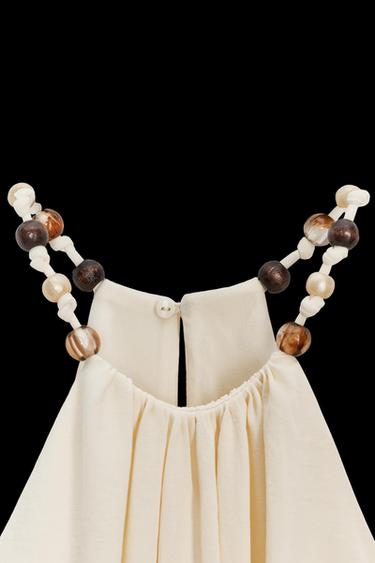 MIDI-KLEID MIT CUT-OUTS UND KNOTEN - Gelb von Zara