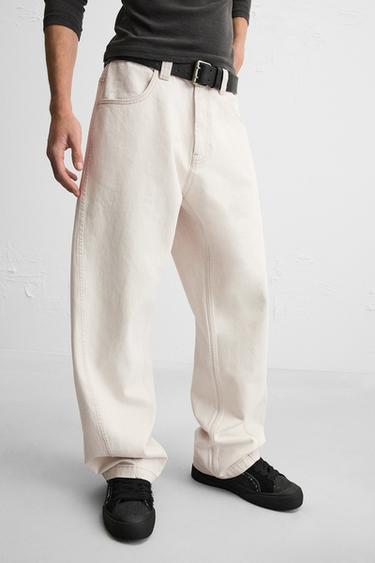 BAGGY FIT SEAM JEANS - Light pink by Zara - Image 5