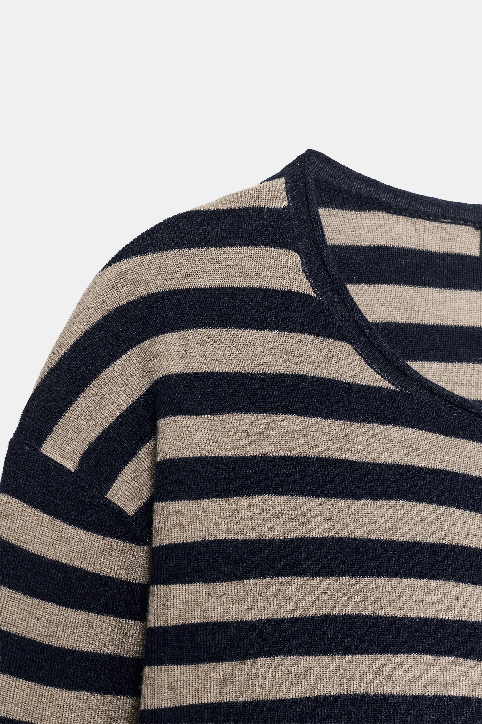 FINE-KNIT STRIPED JACKET