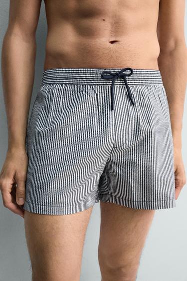 MAILLOT DE BAIN EN SEERSUCKER - Bleu marine de Zara - Image 5