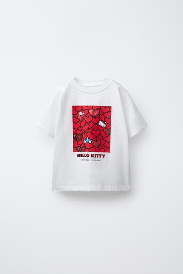 ÁO PHÔNG HỌA TIẾT TRÁI TIM HELLO KITTY © SANRIO - Kem từ Zara