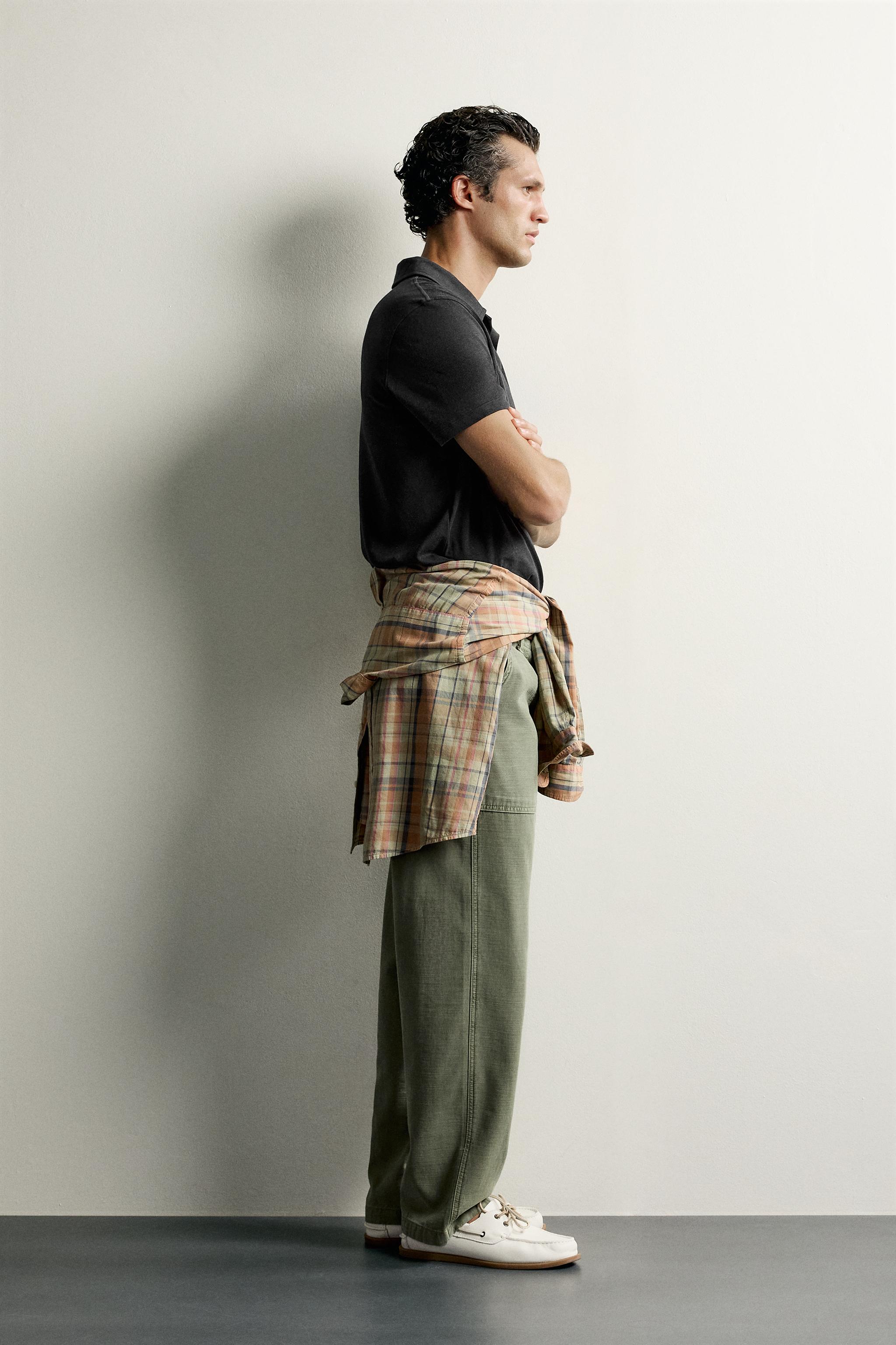 LINEN-COTTON REGULAR FIT POLO SHIRT