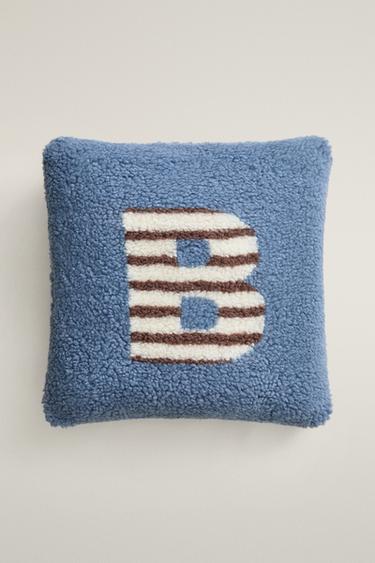 CHILDREN'S FAUX SHEARLING CUSHION WITH B - Blue by Zara