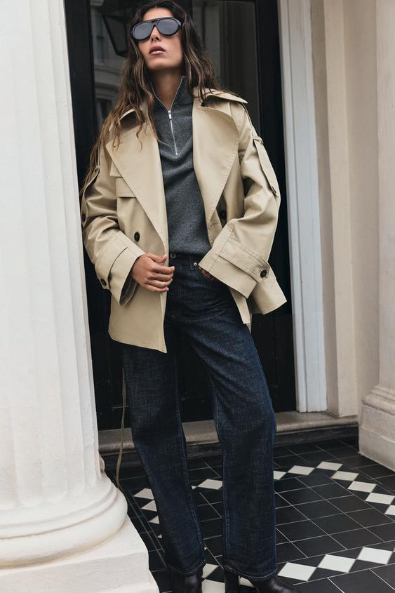 ZW COLLECTION SHORT BELTED TRENCH COAT - Light beige by Zara - Image 0