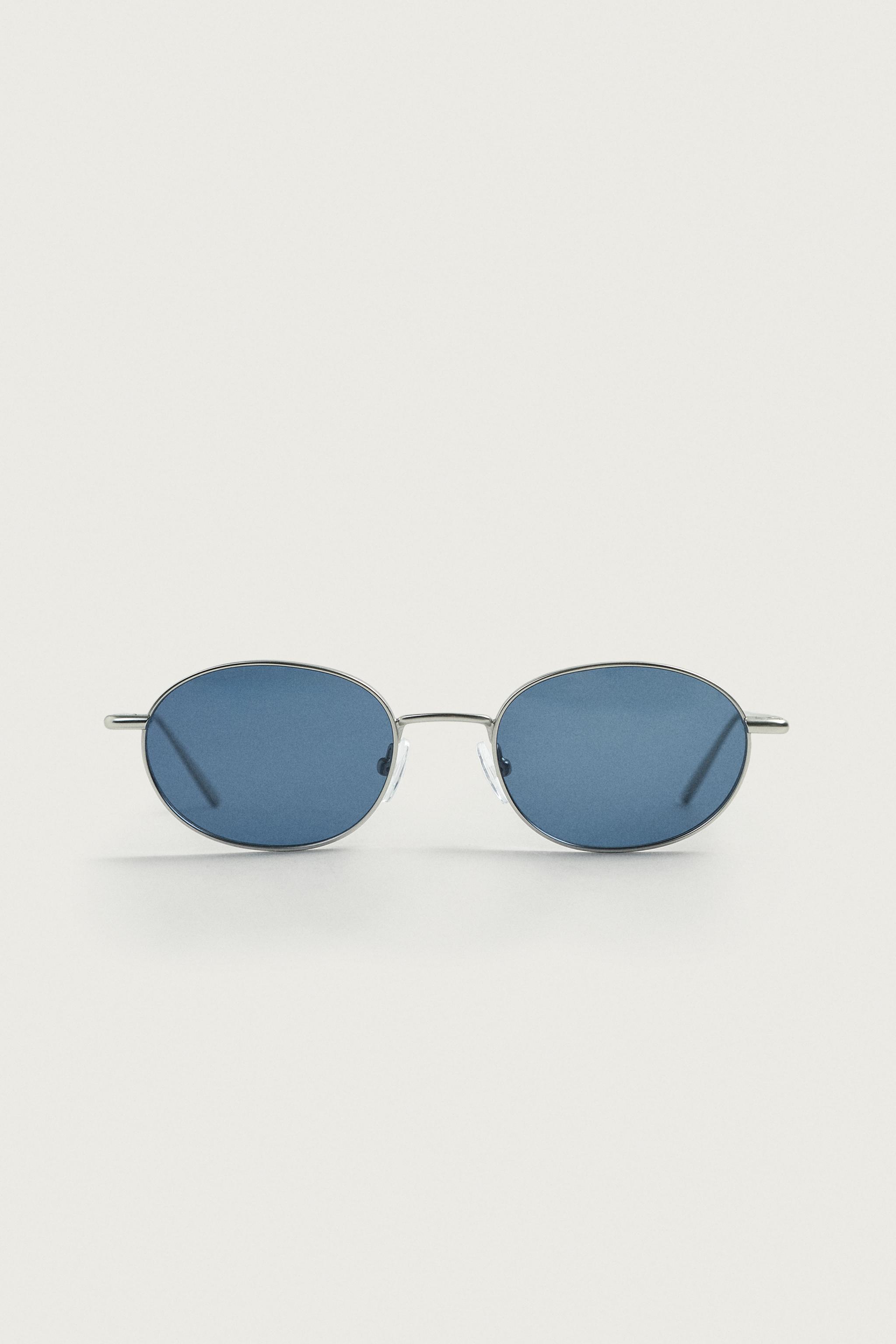 OVAL METAL SUNGLASSES — Matte silver