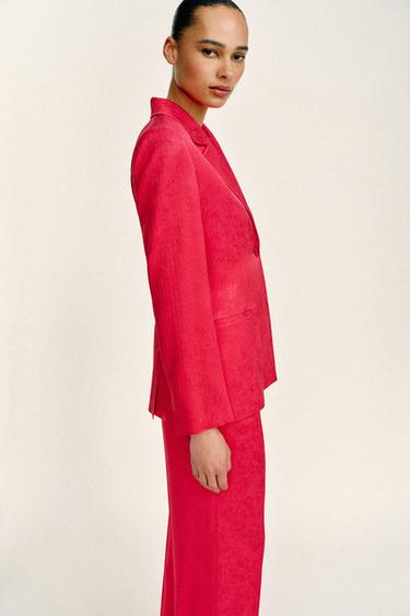 VESTE JACQUARD À ÉPAULETTES - Framboise de Zara - Image 4