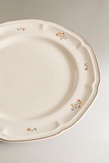 ASSIETTE PLATE PORCELAINE IMPRIMÉ FLEUR - Crème de Zara - Image 2