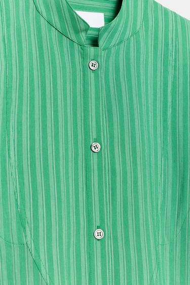 CHEMISE À RAYURES ZW COLLECTION - Vert de Zara - Image 5