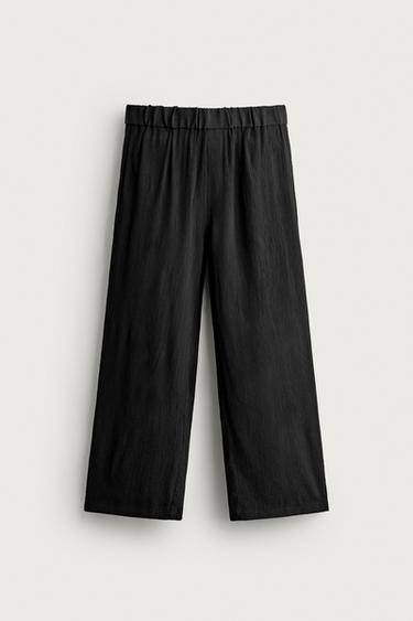 TEXTURED RELAXED FIT TROUSERS - Black by Zara