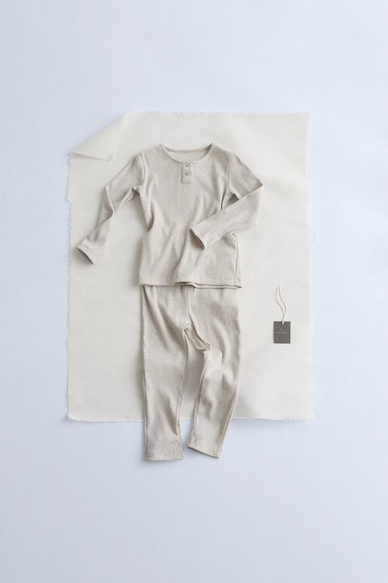 ZARA TIMELESZ - PLAIN PYJAMAS WITH BAG - Sand / Marl | ZARA Ireland