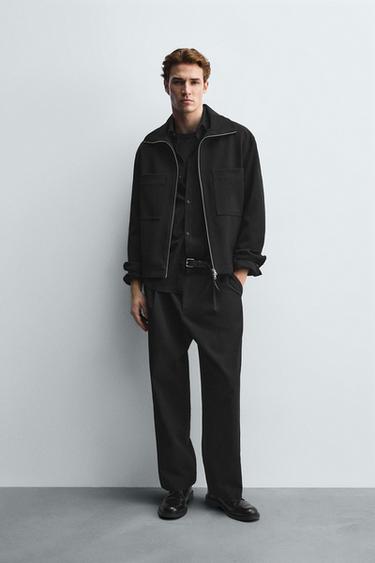КУРТКА-РУБАШКА BOXY FIT НА МОЛНИИ — ЧЕРНЫЙ от Zara — изображение 0