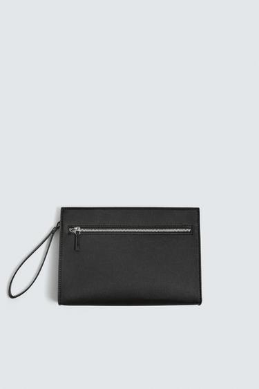 TEXTURED CLUTCH BAG - Black by Zara