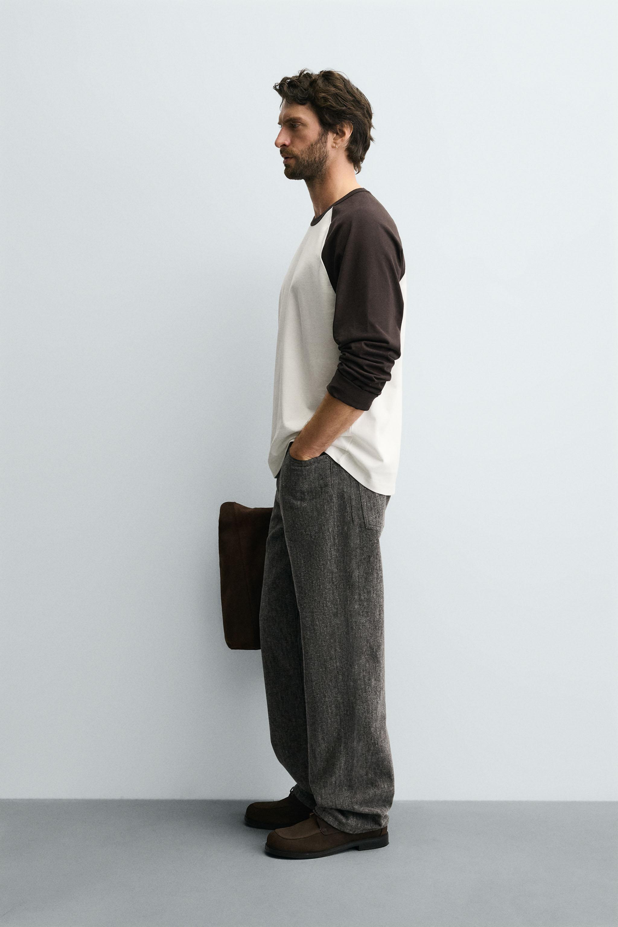 COLOR BLOCK RAGLAN SLEEVE T-SHIRT