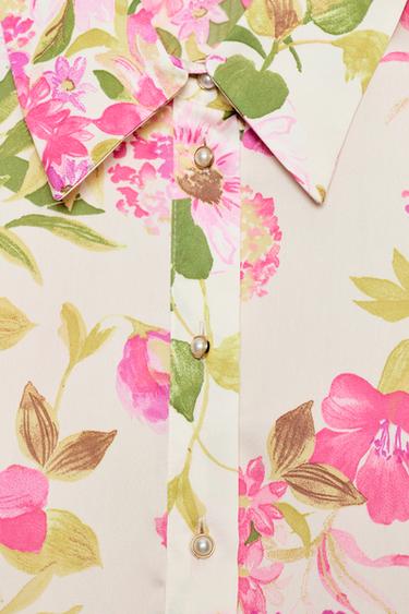 FLORAL PRINT SATIN SHIRT - Multicoloured by Zara - Image 8