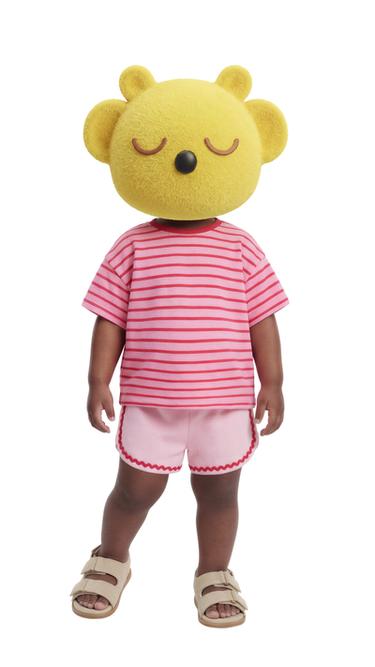 SET AUS T-SHIRT UND BLOOMER MIT STREIFEN - Rosa von Zara