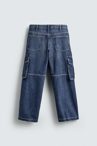 STRAIGHT FIT CARGO JEANS - Mid-blue de Zara - Image 7