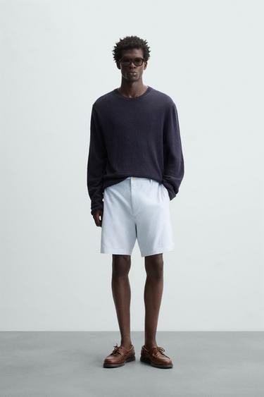 BERMUDA ALGODÓN - LINO - Celeste de Zara