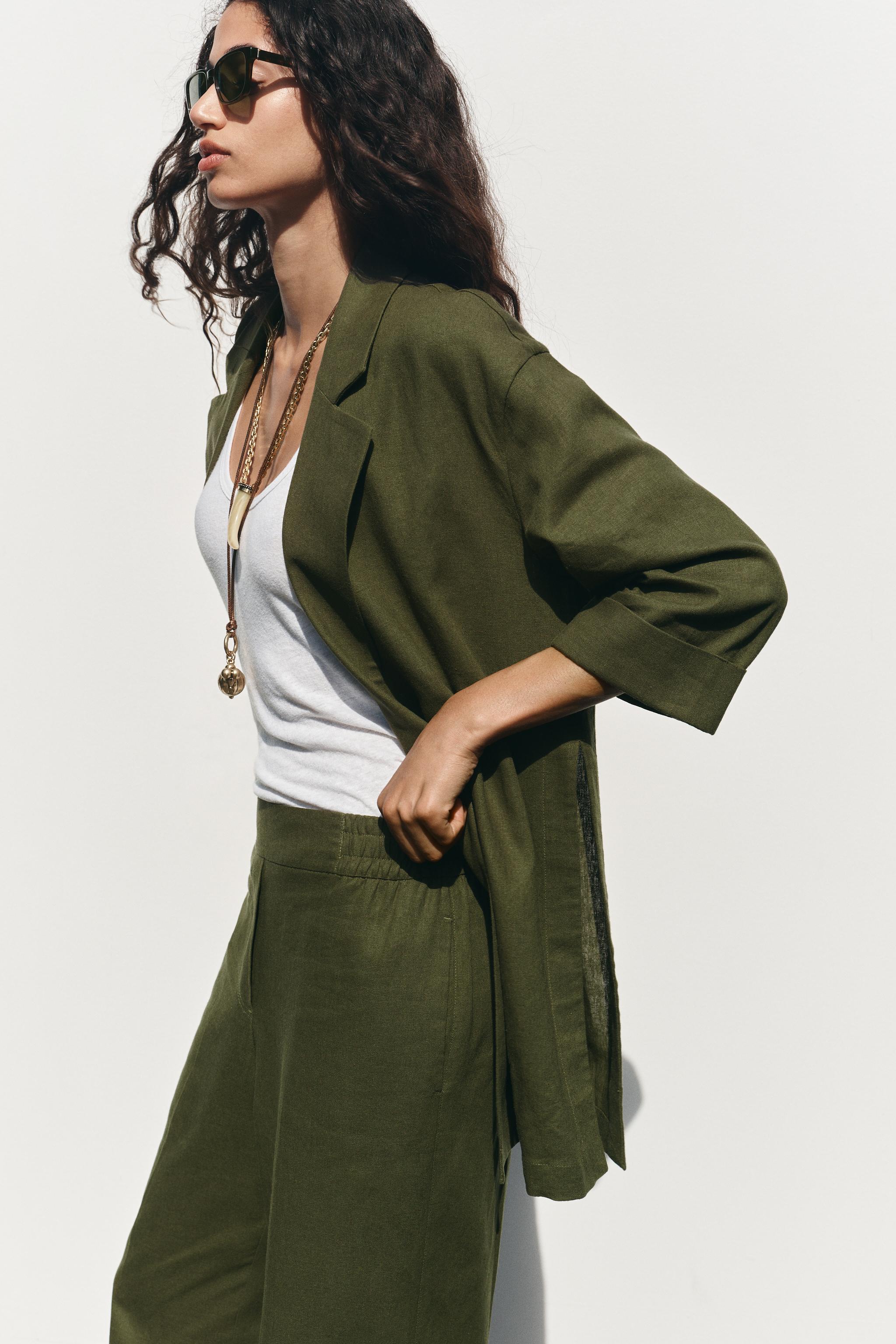 【ZARA】ワイドレッグ リネンブレンド パンツ 8372/306/052 ZARA】ワイドレッグ リネンブレンド パンツ 8372/306/052 (ZARA