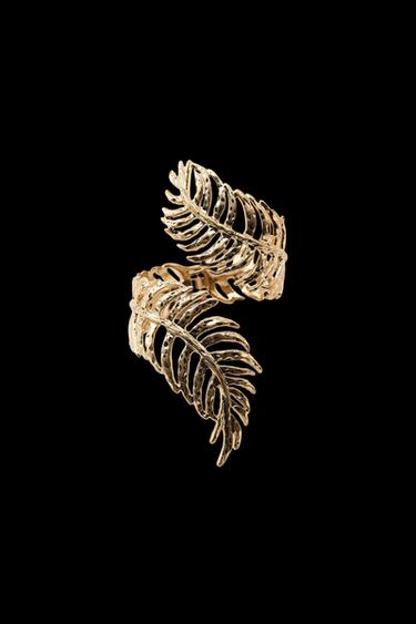 ARECA LEAF TWISTED BANGLE BRACELET - Golden by Zara - Image 0