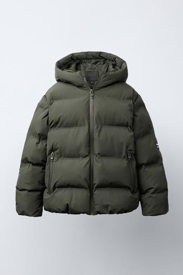 Zara WATER REPELLENT標籤絎縫外套 - 淺卡其色