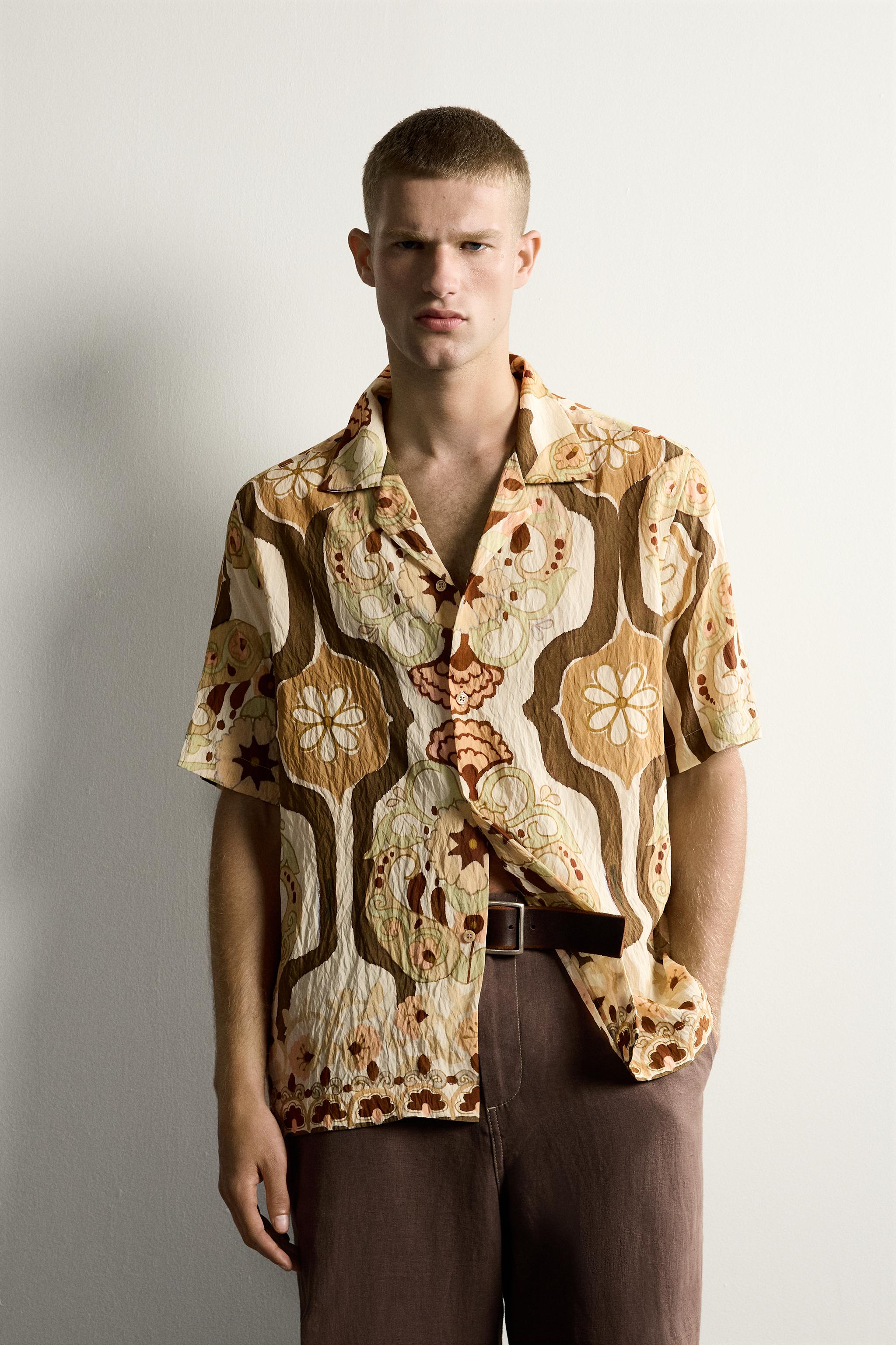 ABSTRACT PRINT FLOWY SHIRT — Multicolored