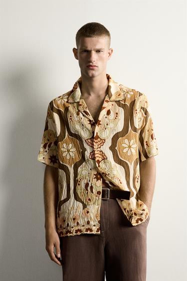 FLUID ABSTRACT PRINT SHIRT - Multicoloured by Zara