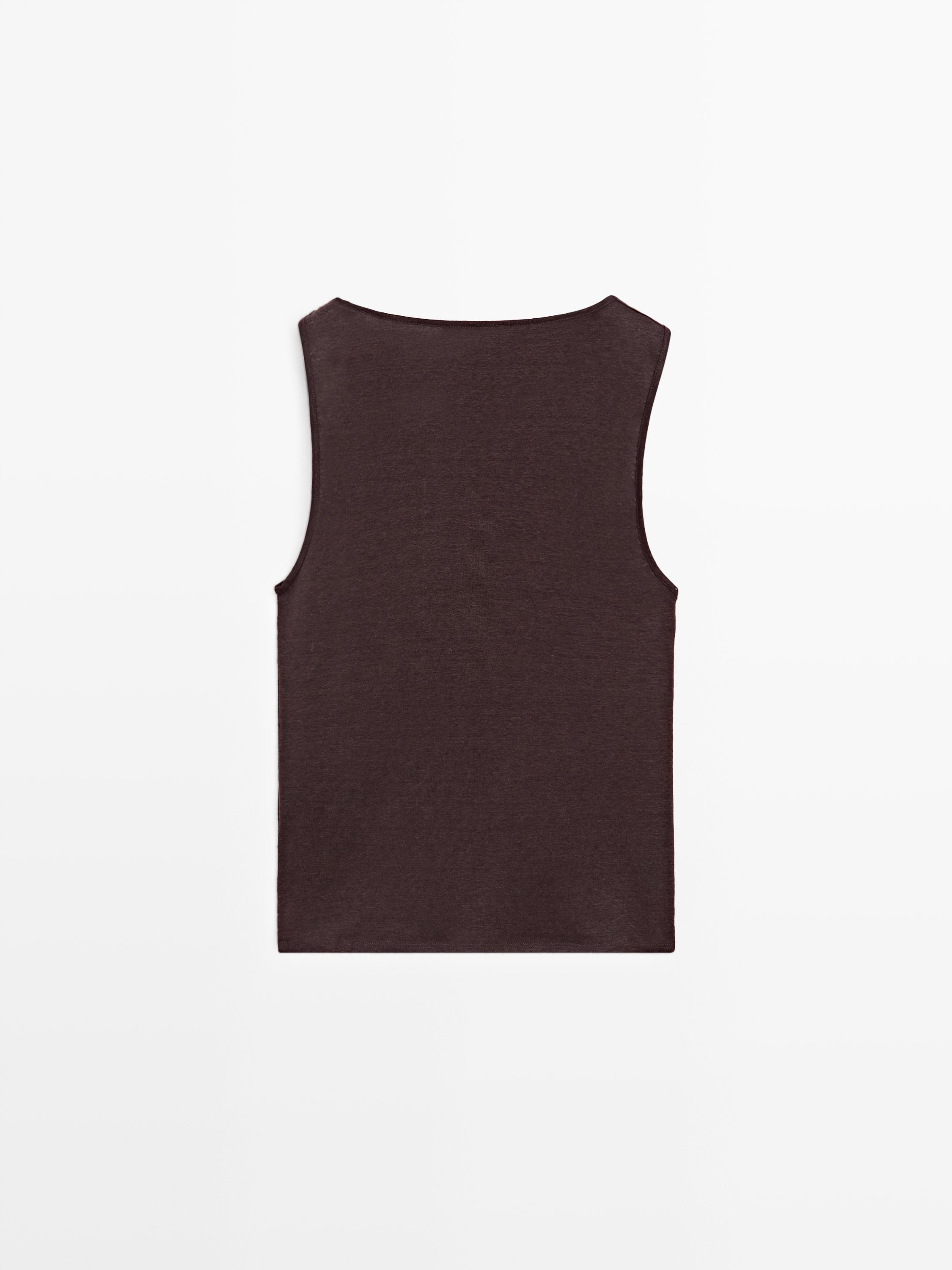 Cowl neck top with rhinestone detail