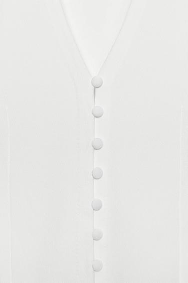 GILET EN MAILLE MANCHES COURTES - Blanc de Zara - Image 9