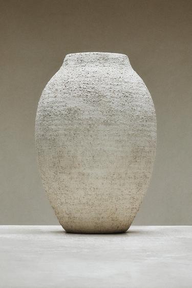 ROUGH-EFFECT CERAMIC VASE - Grey by Zara