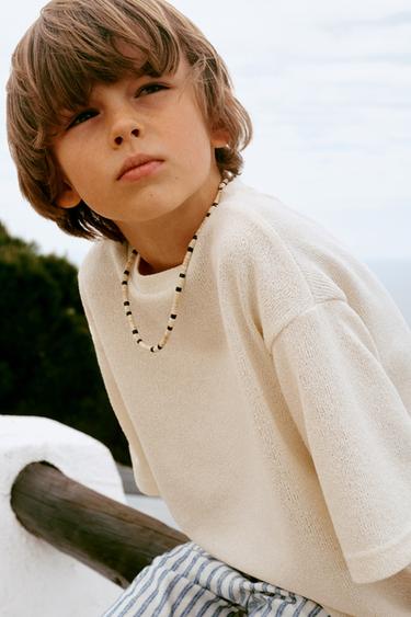 KNIT T-SHIRT - Ecru by Zara