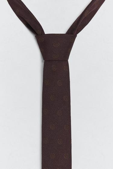 SOSHIOTSUKI x ZARA SILK TIE - Brown by Zara - Image 4