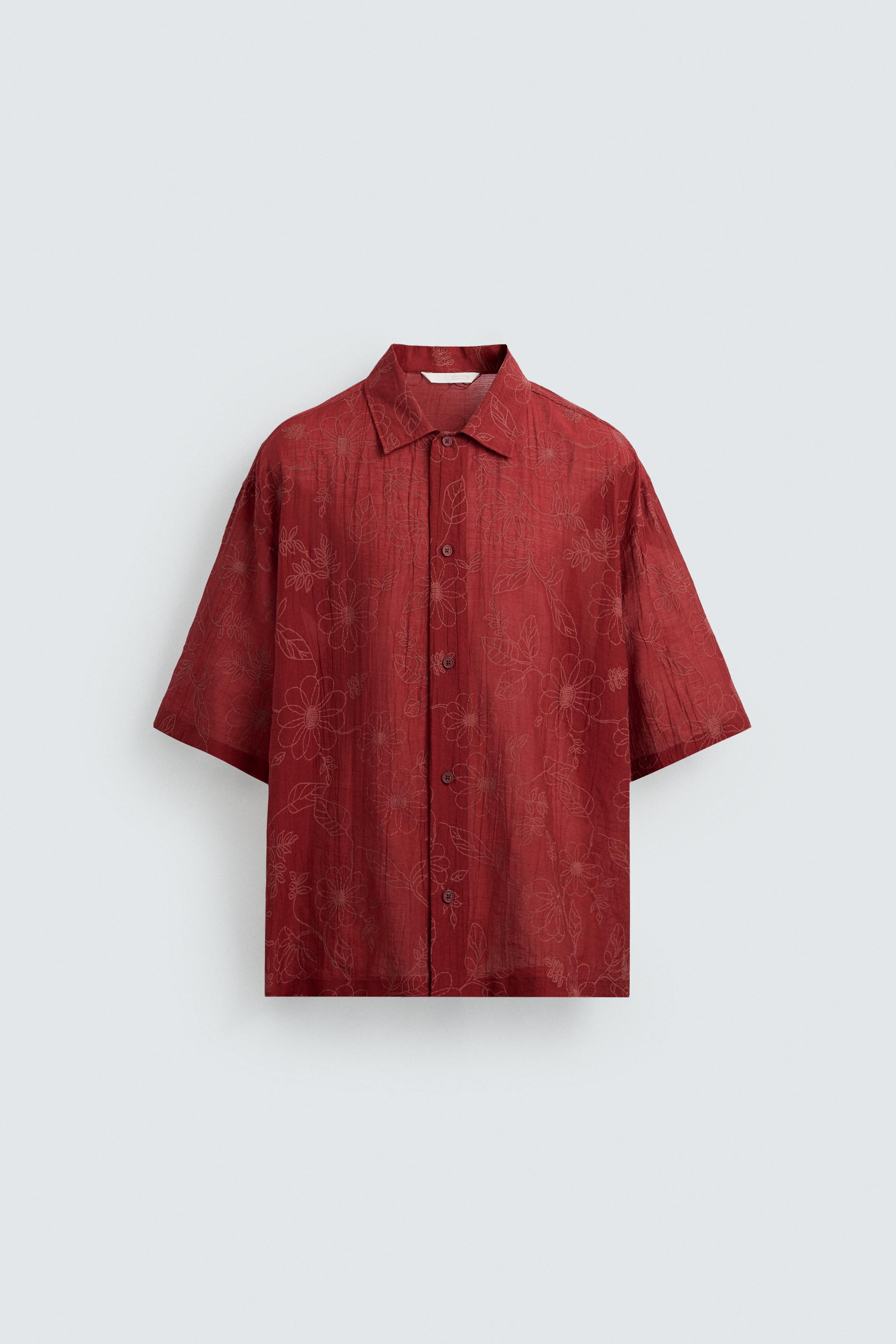 TEXTURED FLORAL SHIRT © OTIS KWAME KYE QUAICOE - Burgundy