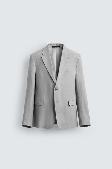 BLAZER TRAJE 100% LINO - Gris medio de Zara