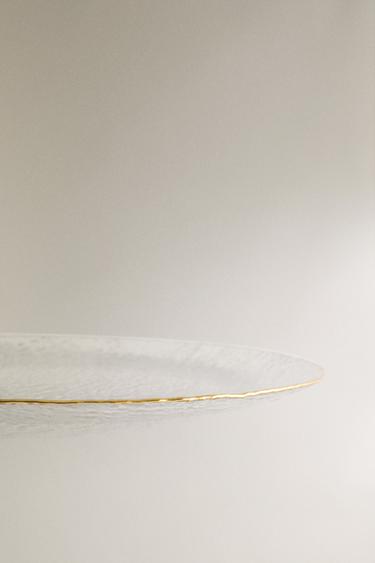 SOUS-ASSIETTE VERRE RELIEF LISERÉ DORÉ - Transparent de Zara - Image 3