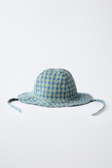 GINGHAM CHECK HAT - Blue / Green by Zara - Image 3