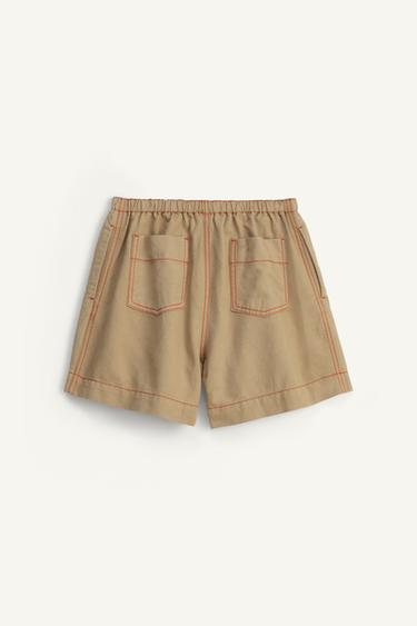 BERMUDA SURPIQÛRES CONTRASTE ÉDITION LIMITÉE - Marron clair de Zara - Image 6