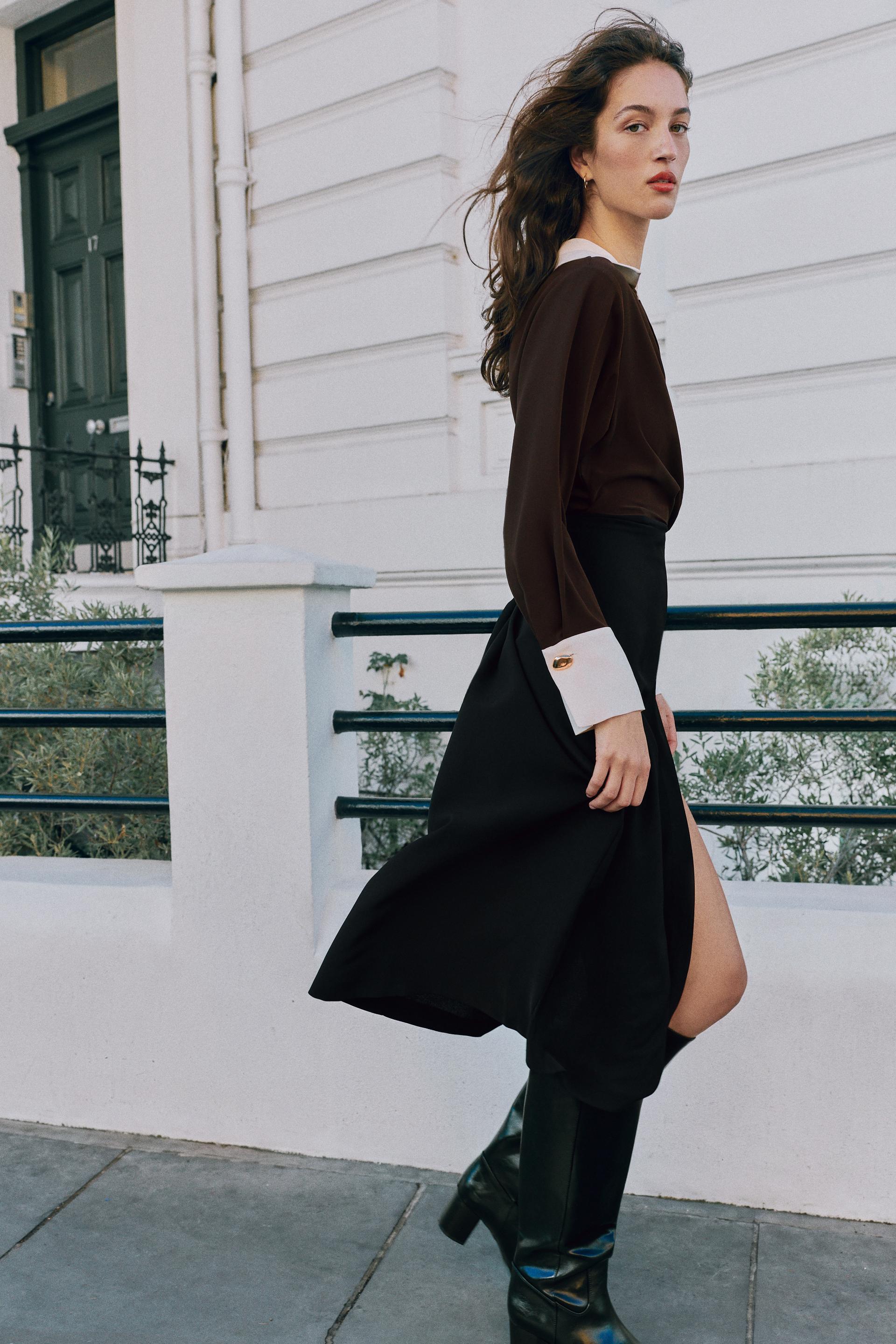 COMBINED BUCKLE MIDI DRESS thumbnail 4