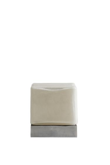 Zara GLASS CUBE TABLE LAMP - Silver
