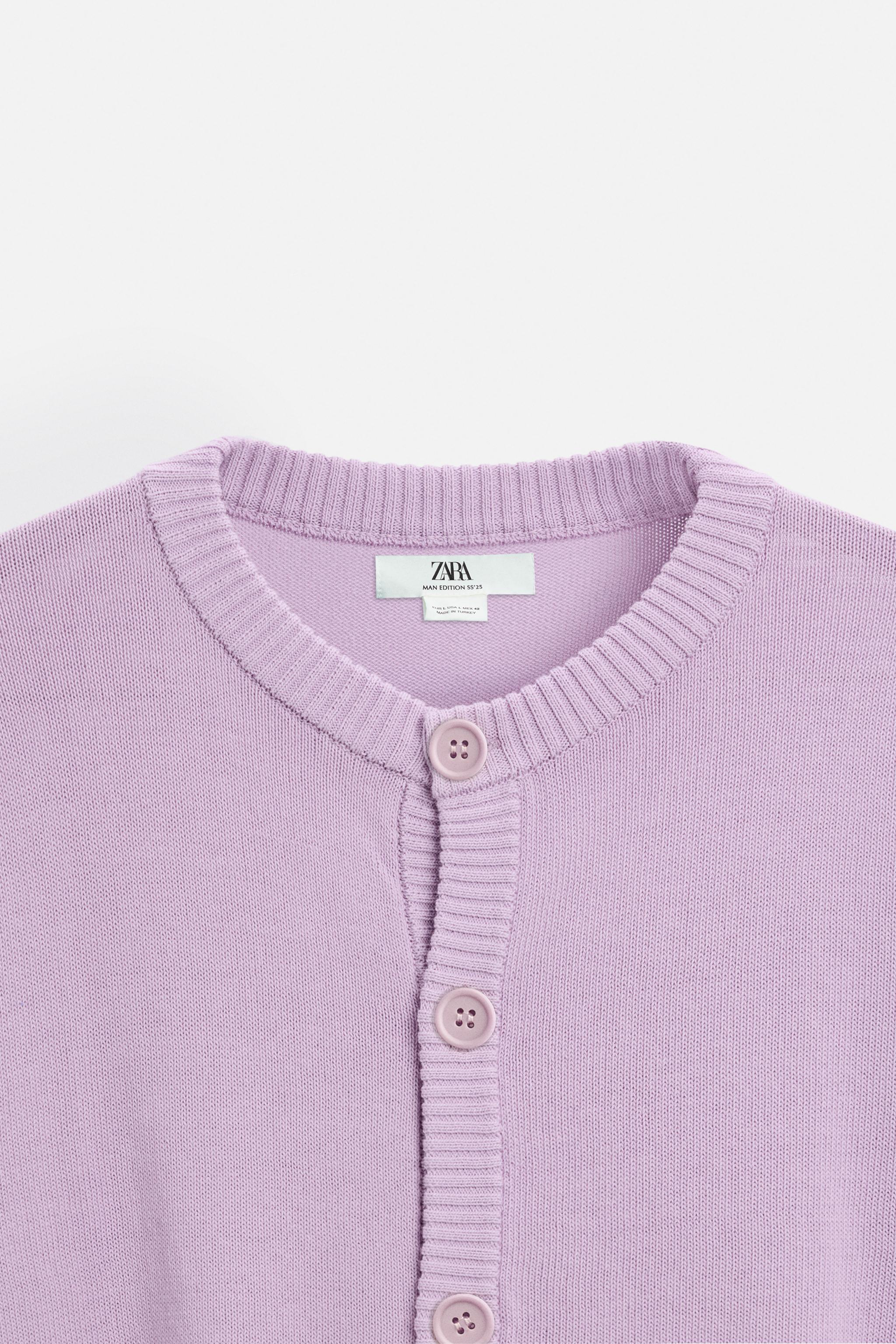 COTTON CARDIGAN - Violet | ZARA United States COTTON CARDIGAN - Violet | ZARA United States
