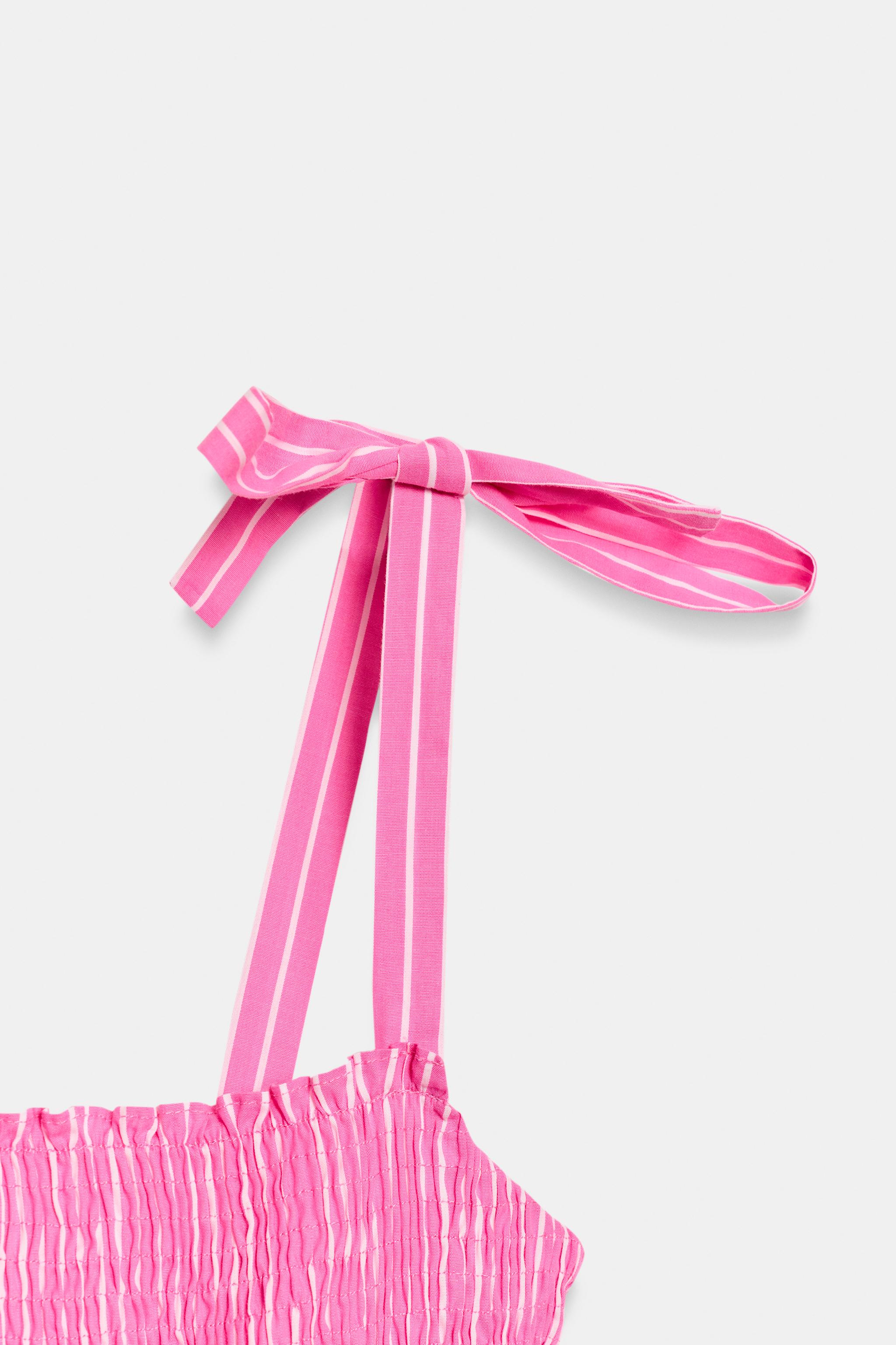Женские платья Zara STRIPED BOW DRESS — фото 10