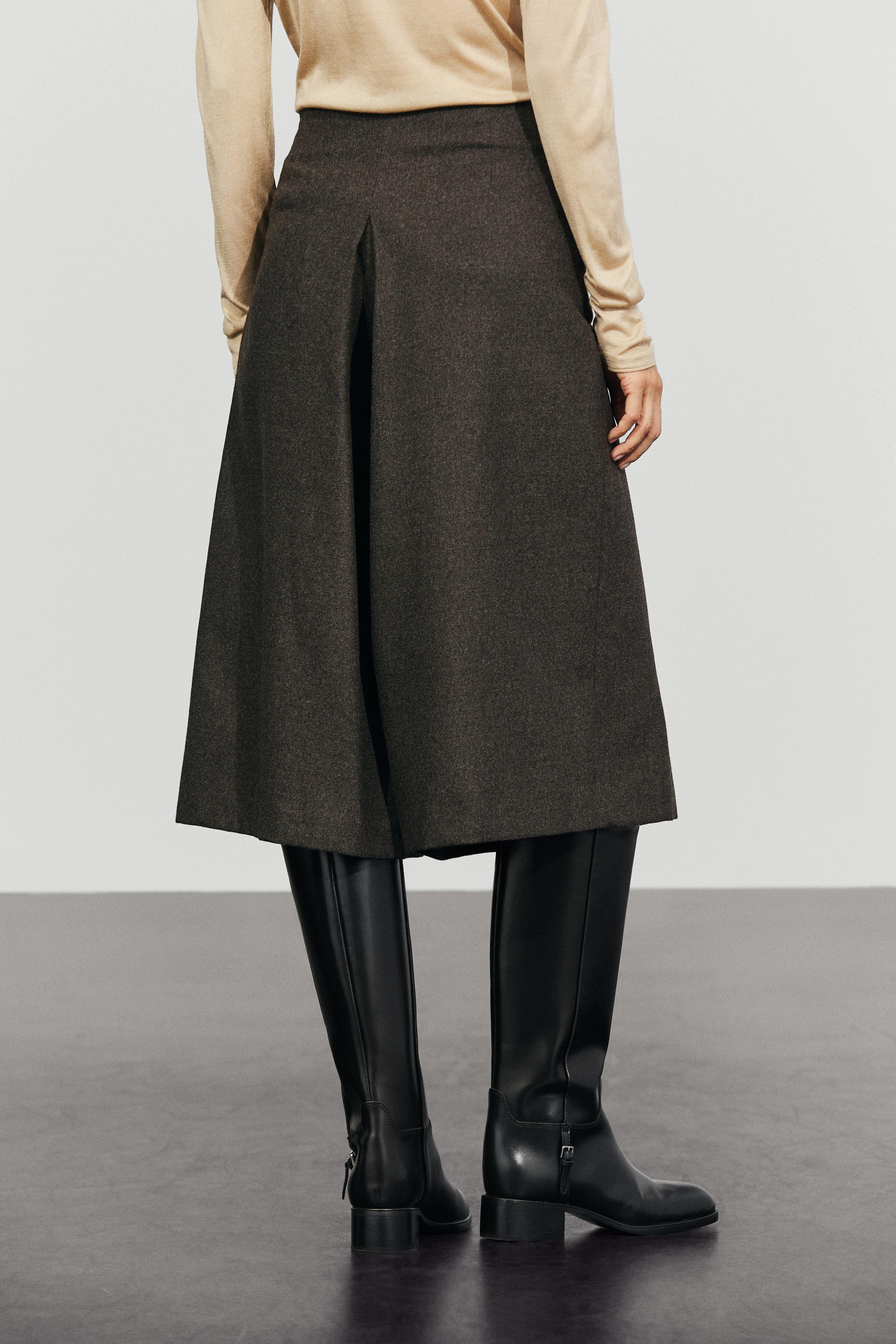 Wool blend skort
