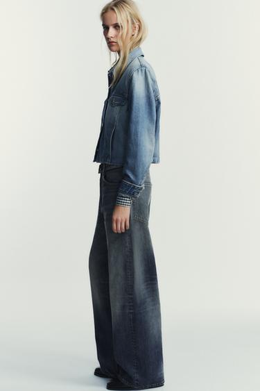 TRF FOLDED WAIST MID-WAIST JEANS - Blue by Zara - Image 2