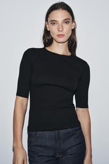 CAMISETA RIB - Negro de Zara