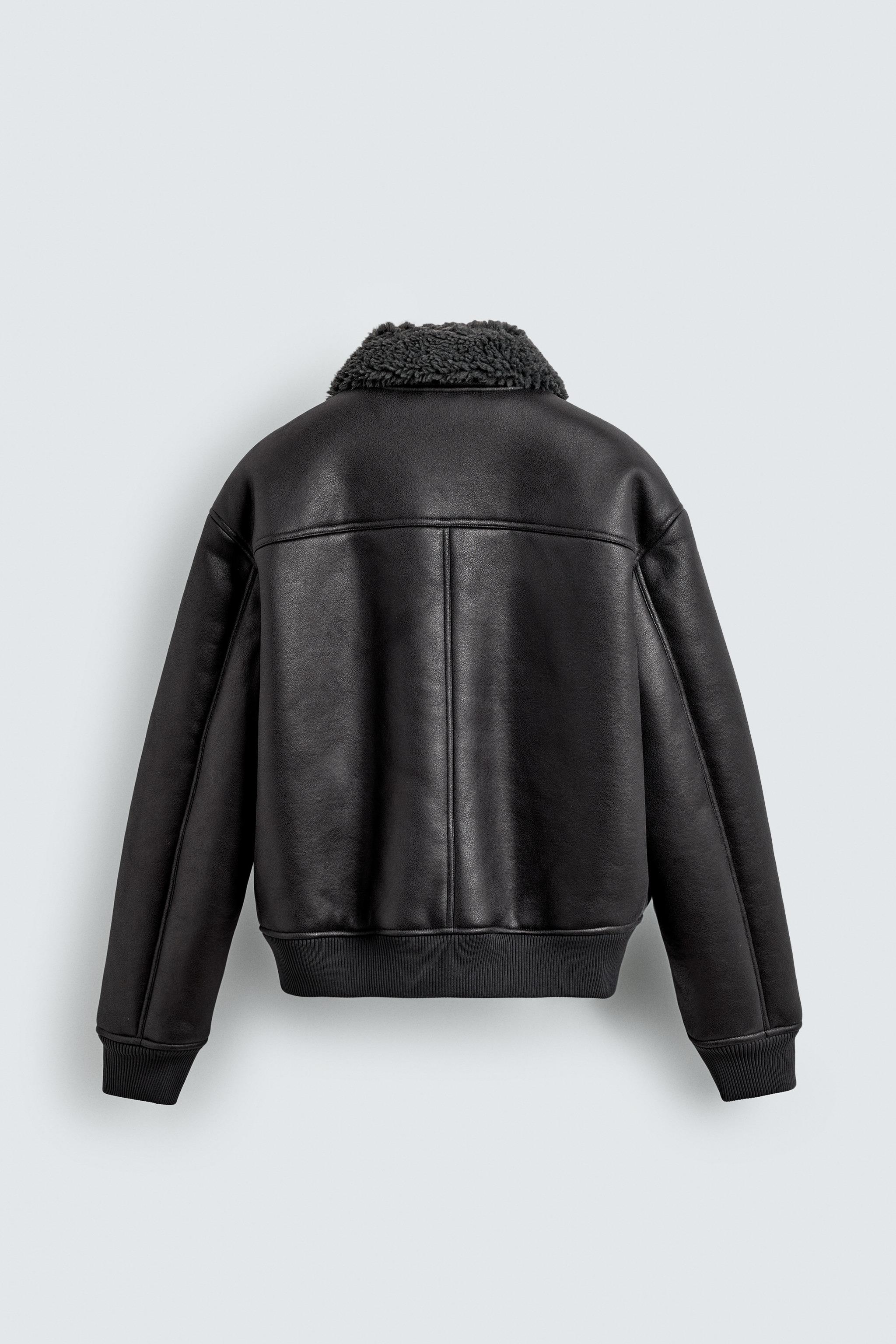 DOUBLE FACED FAUX LEATHER JACKET