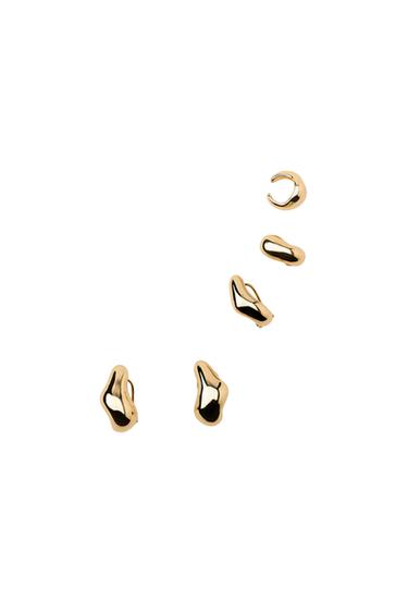 PACK 5 BRINCOS METÁLICOS EARCUFF - Dourado da Zara