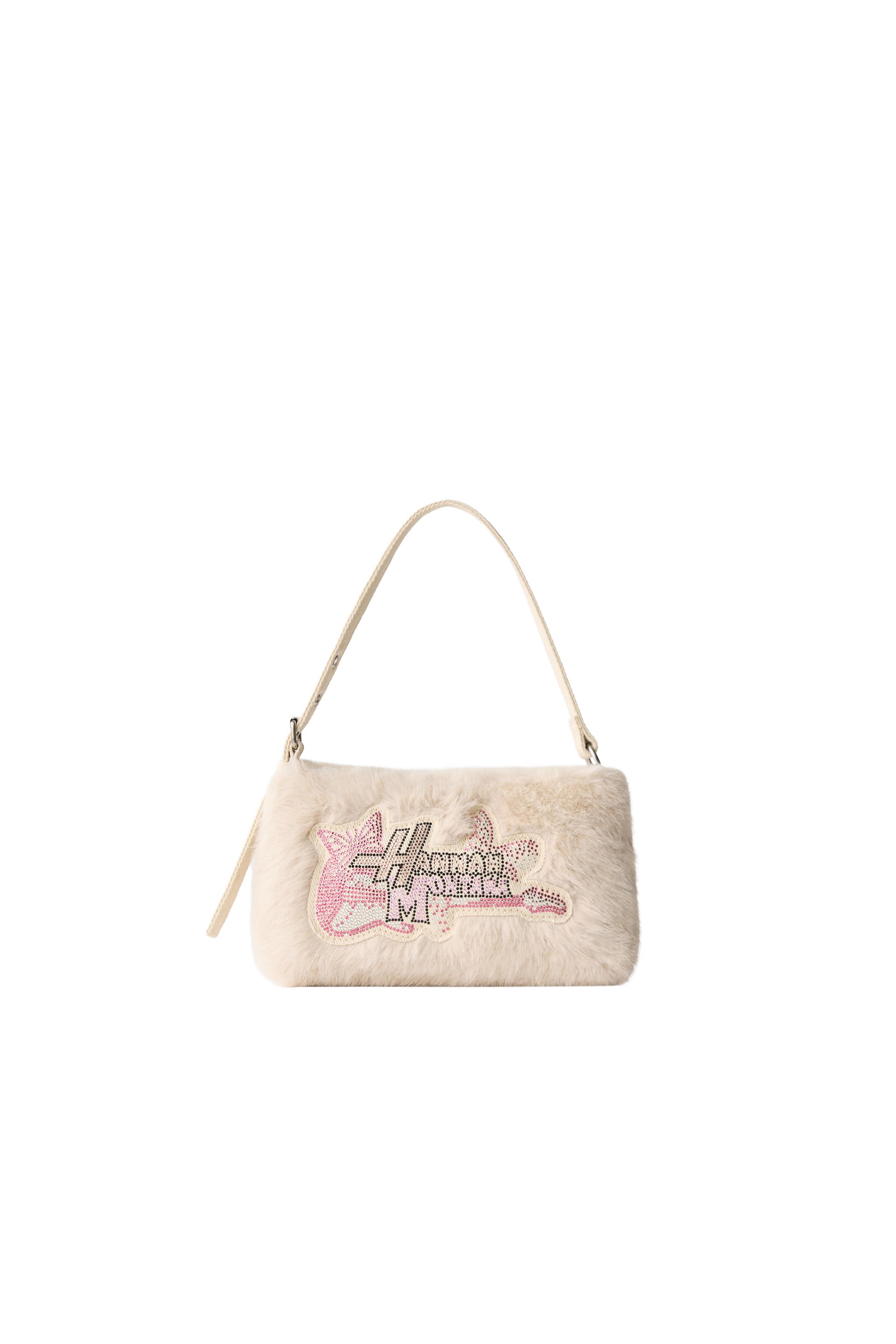 HANNAH MONTANA© DISNEY FAUX FUR SHOULDER BAG - Off White | ZARA