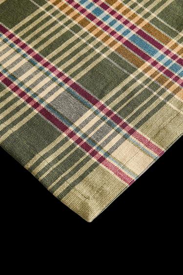 COLOURED CHECK TABLE RUNNER - Green by Zara