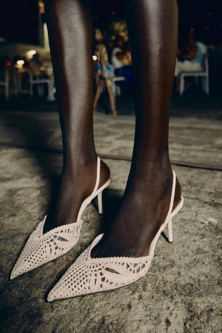 Zapatos de tacón con efecto crochet 2