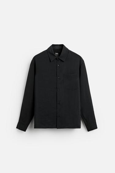 FLOWING REGULAR FIT SHIRT - Black by Zara
