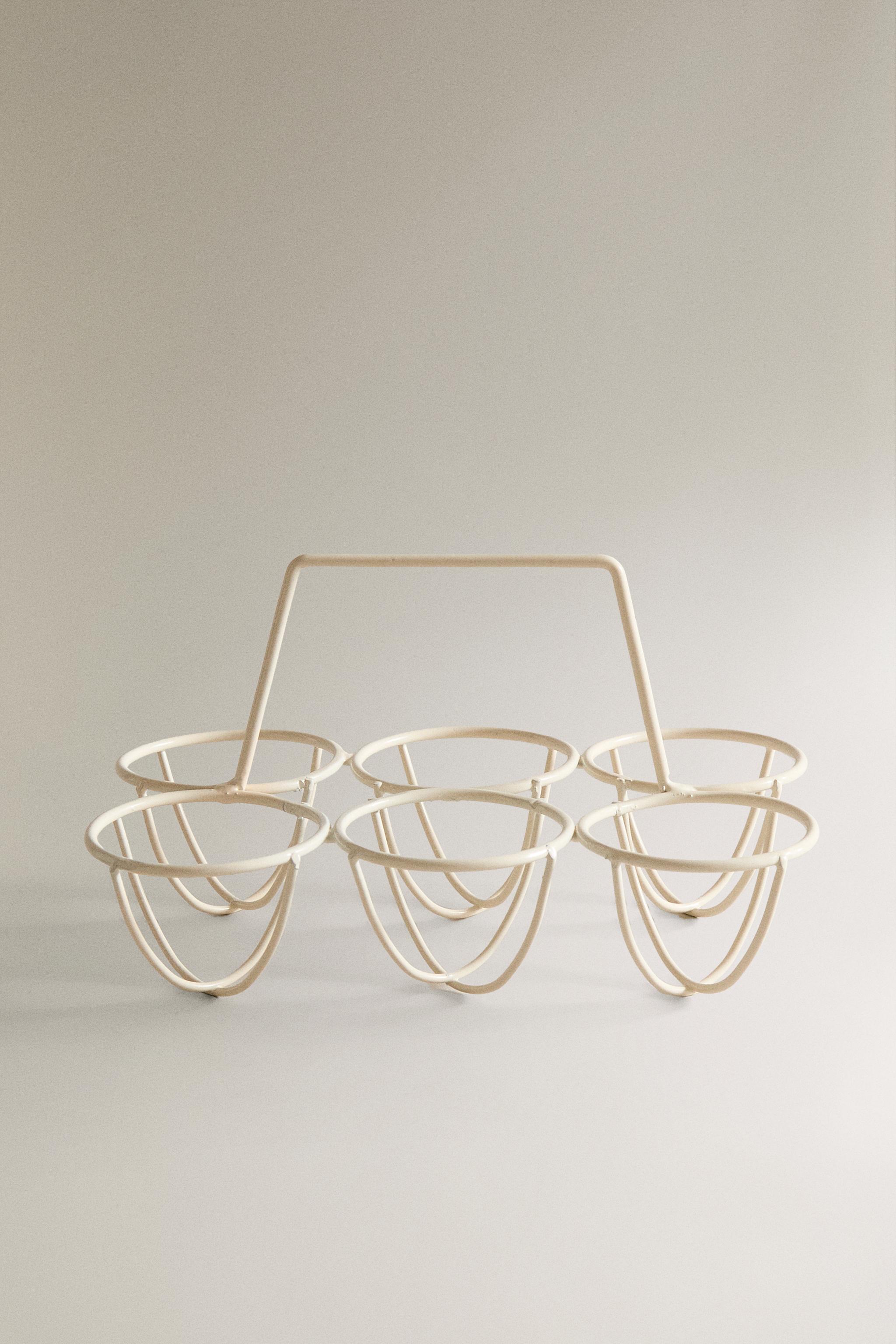 METAL EGG HOLDER — Cream